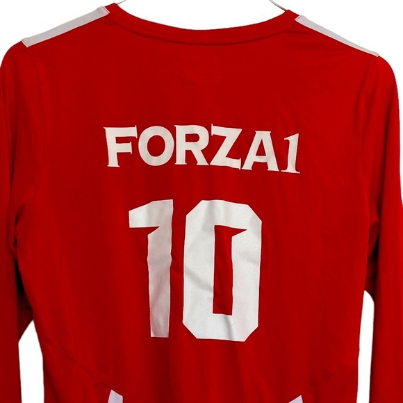 Girls Red V-Neck Long Sleeve Volleyball T-Shirt Size Medium. FORZA 1 Volleyball - Picture 4 of 5